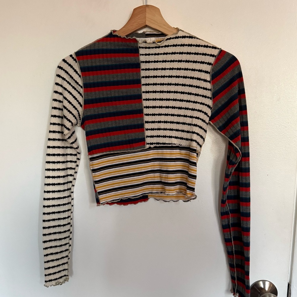 Full Tilt Multicolor Striped Crop Top